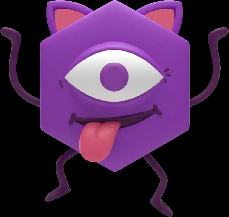 Purple festival mascot